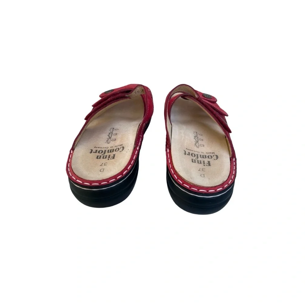 Finn Comfort Monza Red Ventura Soft Nubuck Leather Strap Sandals. Sz.37 or US 6 - Picture 5 of 9